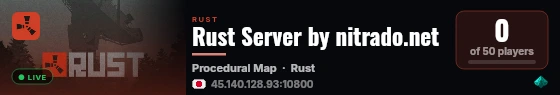 Rust Server by nitrado.net live status badge