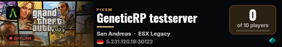 GeneticRP testserver live status badge