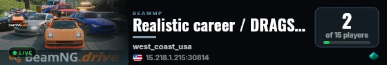 Realistic career / DRAGS / COPS live status badge