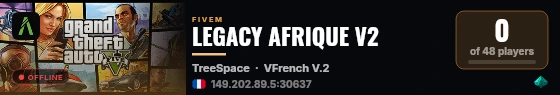 LEGACY AFRIQUE V2 live status badge