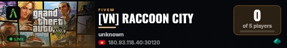 [VN] RACCOON CITY live status badge