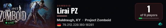 Lirai PZ live status badge