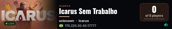 Icarus Sem Trabalho live status badge