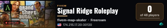 Signal Ridge Roleplay live status badge