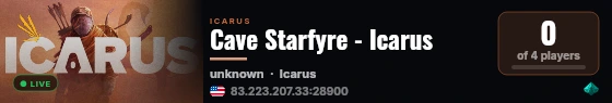 Cave Starfyre - Icarus live status badge