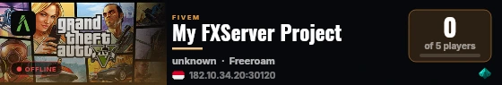My FXServer Project live status badge