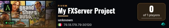 My FXServer Project live status badge