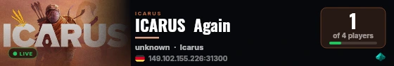 ICARUS  Again live status badge