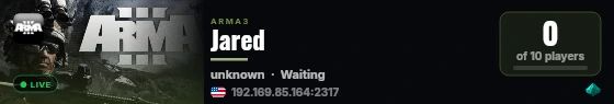 Jared live status badge
