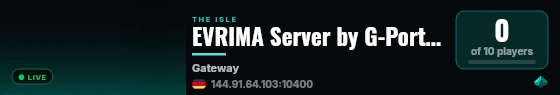 EVRIMA Server by G-Portal.com Schmoggi live status badge