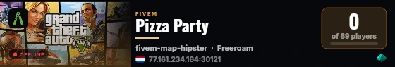 Pizza Party live status badge
