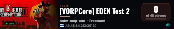 [VORPCore] EDEN Test 2 live status badge