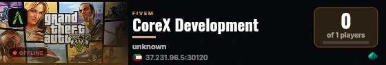 CoreX Development live status badge