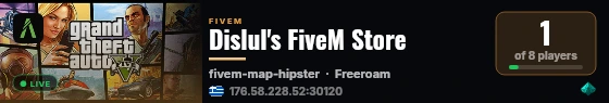 Dislul's FiveM Store live status badge