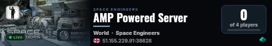AMP Powered Server live status badge