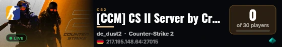 [CCM] CS II Server by Crash Crew Minden live status badge