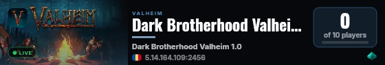 Dark Brotherhood Valheim 1.0 live status badge