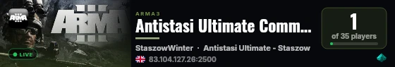 Antistasi Ultimate Community Server 2 live status badge
