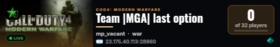 Team |MGA| last option live status badge