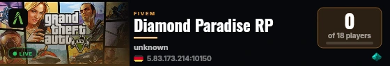 Diamond Paradise RP live status badge
