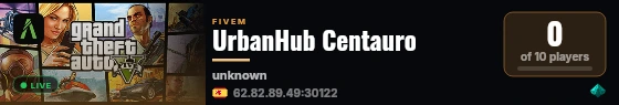 UrbanHub Centauro live status badge