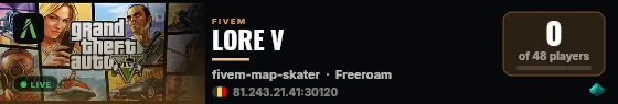 LORE V live status badge