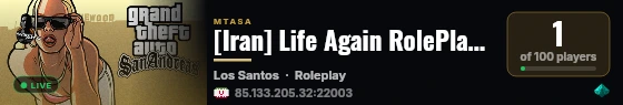 [Iran] Life Again RolePlay | Iranian RolePlay Server live status badge