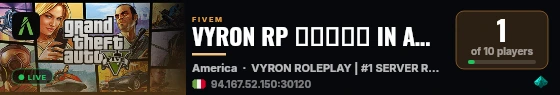 VYRON RP ───⟆► IN ARRIVO ◄⟆─── live status badge