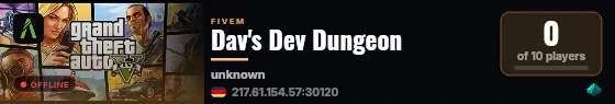 Dav's Dev Dungeon live status badge