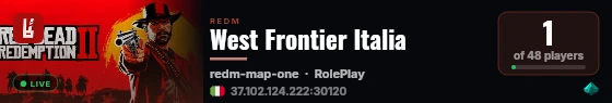 West Frontier Italia live status badge