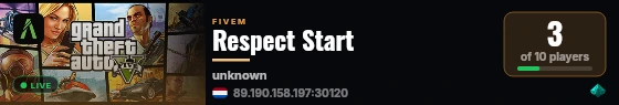 Respect Start live status badge
