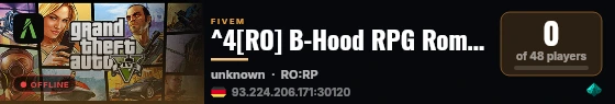 ^4[RO] B-Hood RPG Romania ^0| ^210 Joburi ^0| ^3Economie RPG live status badge