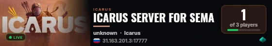 ICARUS SERVER FOR SEMA live status badge