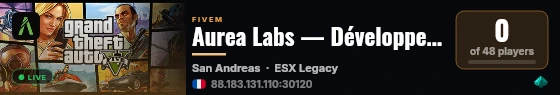 Aurea Labs — Développement live status badge