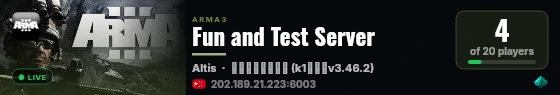 Fun and Test Server live status badge