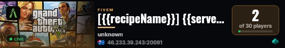 [{{recipeName}}] {{serverName}} live status badge