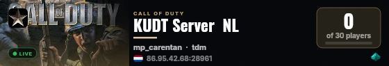 KUDT Server  NL live status badge