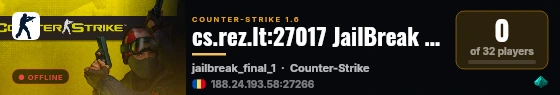 cs.rez.lt:27017 JailBreak [2 JUMP FREE] live status badge