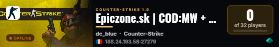 Epiczone.sk | COD:MW + SaveXP live status badge