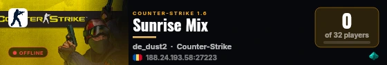 Sunrise Mix live status badge