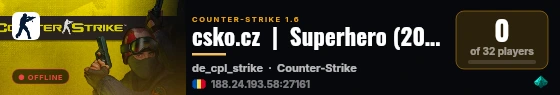 csko.cz  |  Superhero (20 lvl) live status badge
