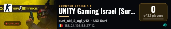 UNITY Gaming Israel [Surf Ski] live status badge