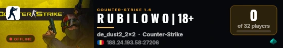 R U B I L O W O | 18+ live status badge