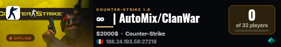 ∞   | AutoMix/ClanWar live status badge