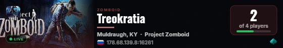Treokratia live status badge