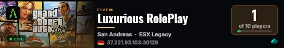 Luxurious RolePlay live status badge