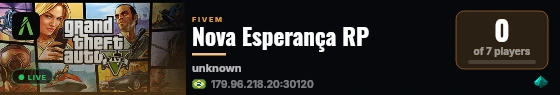 Nova Esperança RP live status badge