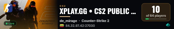 XPLAY.GG • CS2 PUBLIC #41 • [LT] live status badge