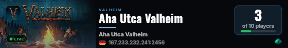 Aha Utca Valheim live status badge