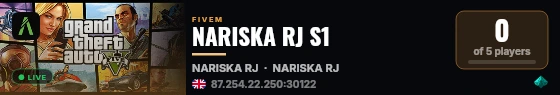 NARISKA RJ S1 live status badge